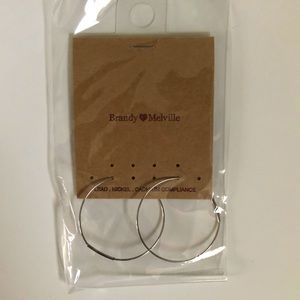 {brandy melville}silver hoop earrings